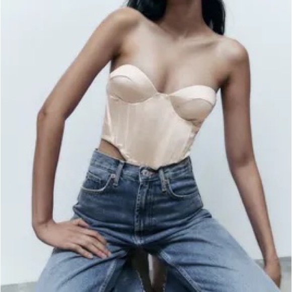 ZARA Satin Effect Corset - Picture 1 of 8